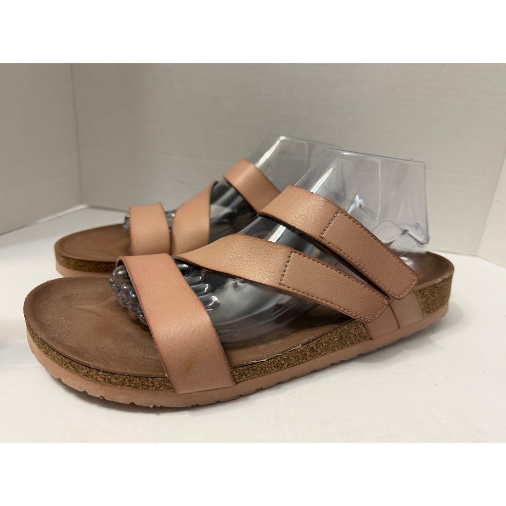 Skechers Arch Comfort Pink Triple Strap Slide Sandals Womens 10